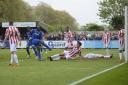 Action Akinfenwa: The Beast could not finish the season with a goal in Saturday's 1-1 draw with Cheltenham