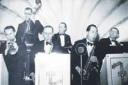 Jim Berryman playing double bass in Bert Berryman's Band in the 1940s. Deadelinepix ST0467-D