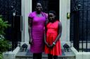 Ingrid Wanyonyi with her mum Seraphine Atto outside No 11 Downing Street.
