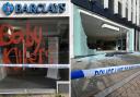 Barclays Croydon vandalised with pro-Palestine slogan