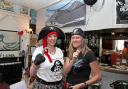 Residents enjoying the pop-up pirate event
