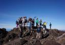 Top of the world: Students explore the site