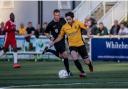 Key to the success: Alex Brown in his Maidstone United days is now bringing balance to the Leatherhead midfield