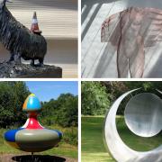 Four of the artworks voted for that will feature in Kingston's new sculpture trail. Images via Kingston First