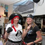 Residents enjoying the pop-up pirate event
