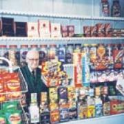 Reg Harrington in his sweet shop in Richmond Road, Kingston.