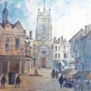 This scene of Kingston Market in 1800 was bought by the Friends of Kingston Museum. It is notable for its detailed view, on the right, of the east side of the Market Place  usually ignored by artists and photographers  and the type of stalls used by