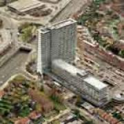 This aerial picture of Tolworth Tower in the 1990s shows its dramatic impact on the local landscape. An Odeon cinema was one of the buildings that had to be razed to make way for it.