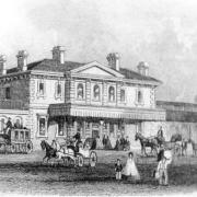 Kingston station as it looked at its opening on July 1, 1863