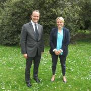 Congrats: Dominic Raab with headteacher Anne Cooper