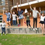 Pupils at St George's College celebrate their success