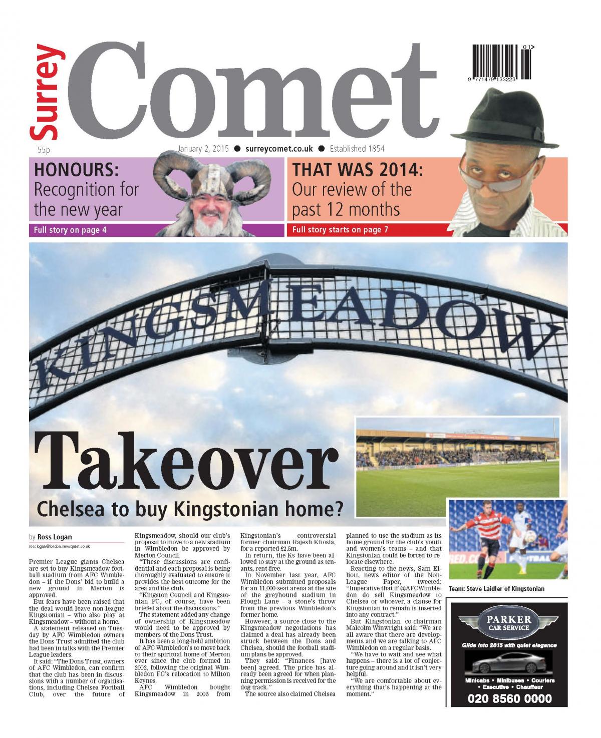 Surrey Comet front pages of 2015