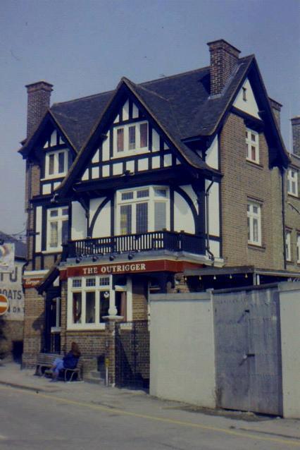 Ancient riverside pub The Outrigger, named after the boats passing by on the Thames, was in Waterside Kingston until it closed in the 1990s. It had been rebuilt a century after it opened pic Paul Bullen