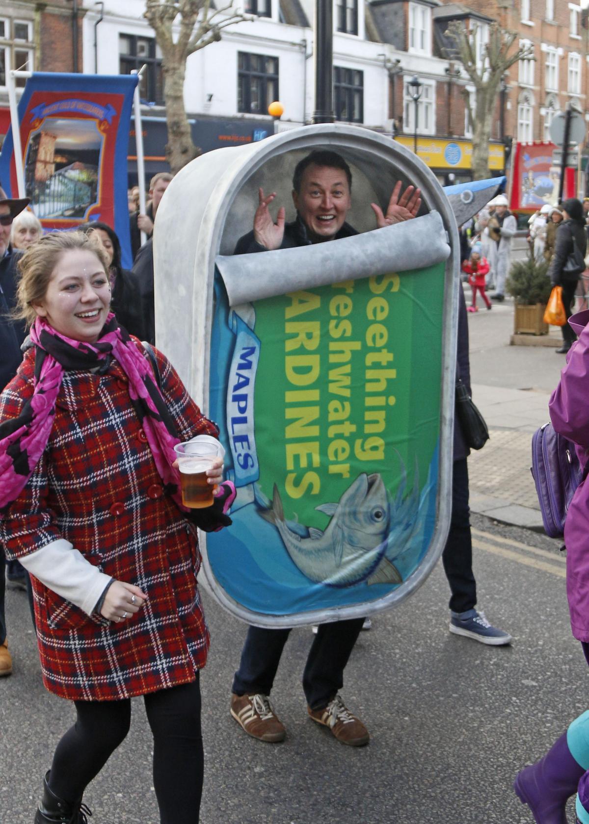 A tin of sardines merrily trod the streets of Surbiton