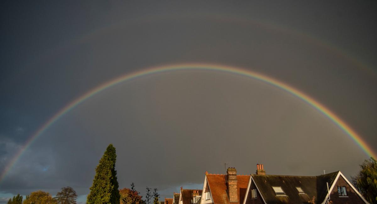 Sue Lindenberg snapped this photo of a double rainbow over Teddington.