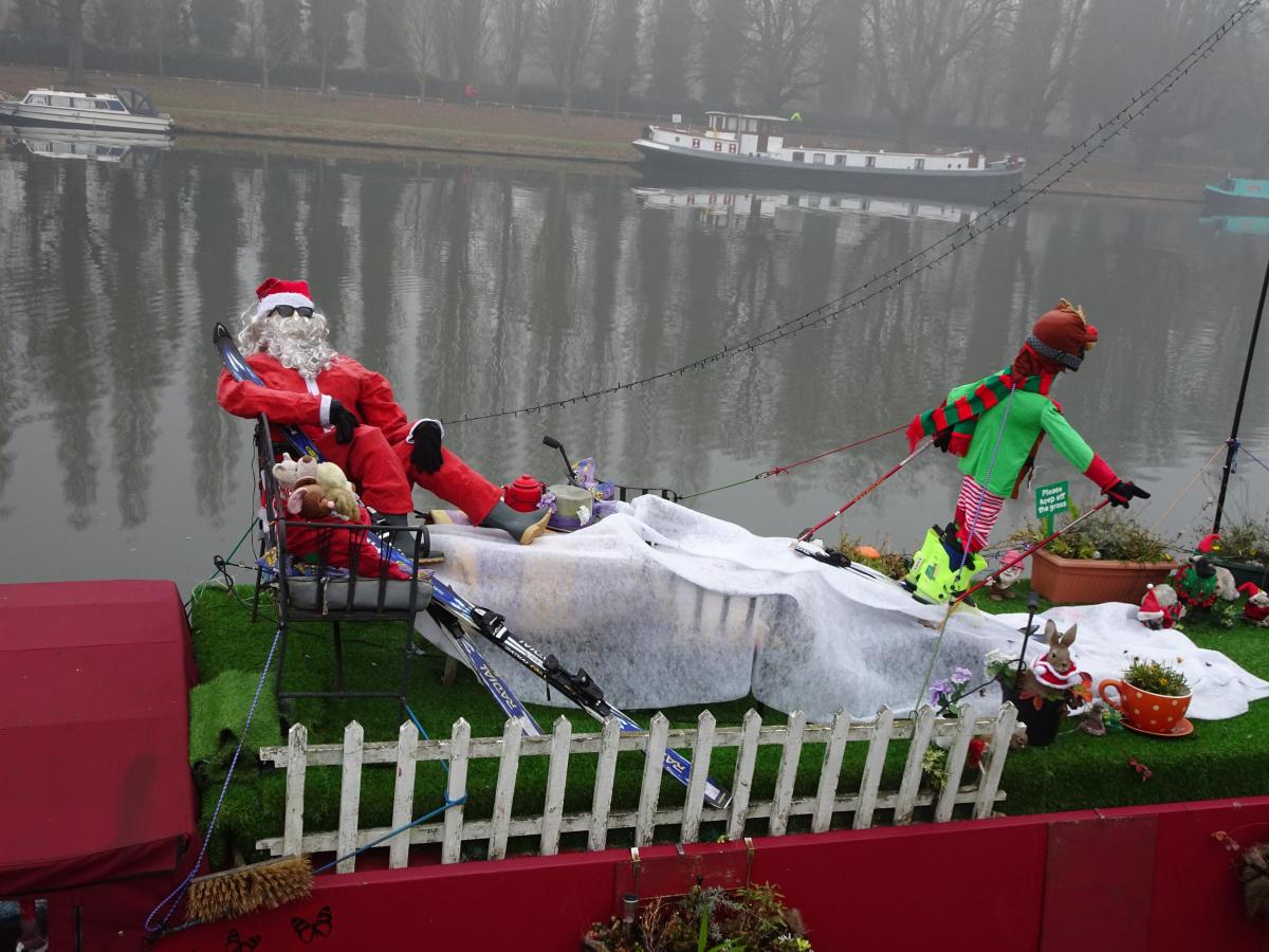Jenny Tarbutt sent in this photo of a very chilled Santa relaxing on a barge in Kingston.