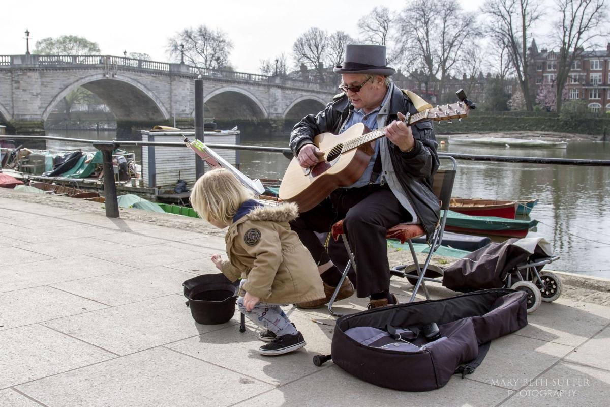 Mary Beth Sutter sent in this photo of a busker on Richmond's riverside earlier this month