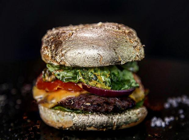 Surrey Comet: The 24-carat-gold-coated burger. Image: Luxxo Burgers