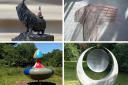 Four of the artworks voted for that will feature in Kingston's new sculpture trail. Images via Kingston First