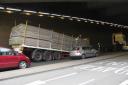 The lorry trapped under the John Lewis underpass. Pic: Lene Wood