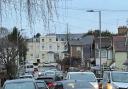 Queueing Traffic On Thornhill Road Friday, February 4 (credit: Liz Mitchell)