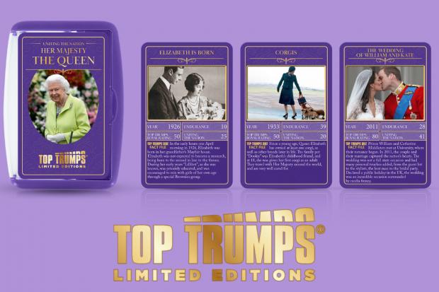 Surrey Comet: HM Queen Elizabeth II Limited Edition Top Trumps Card Game. Credit: Winning Moves/ Top Trumps