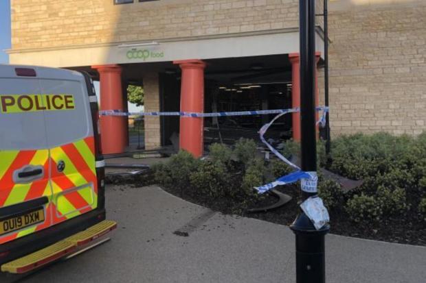 Surrey Comet: The scene after a raid on the Bletchington Co-op in 2020