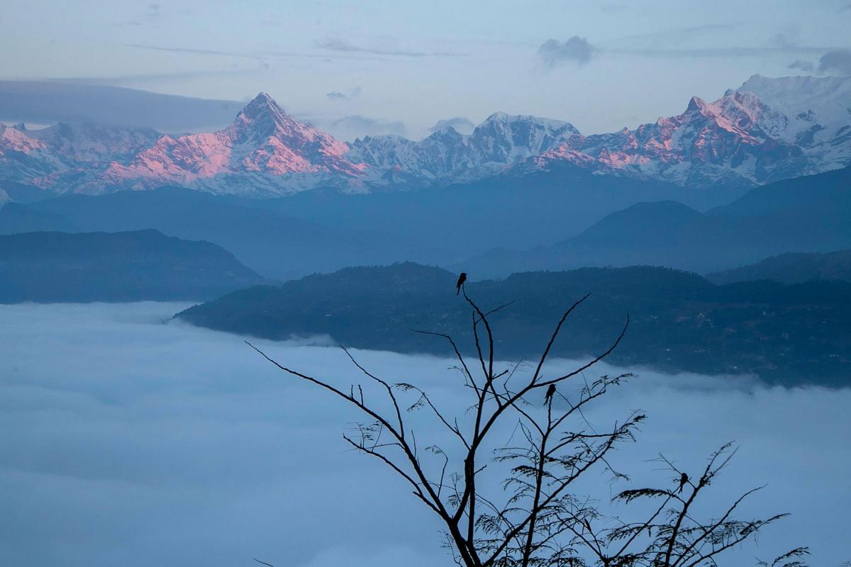 A mountain range near Pokhara, Nepal