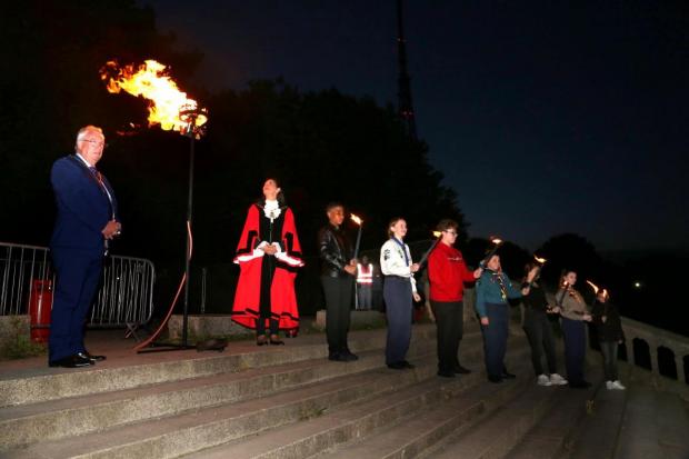 Surrey Comet: Bromley was part of over 2,000 beacon lighting events where the torches were simultaneously lit for Her Majesty / Image: Bromley Council