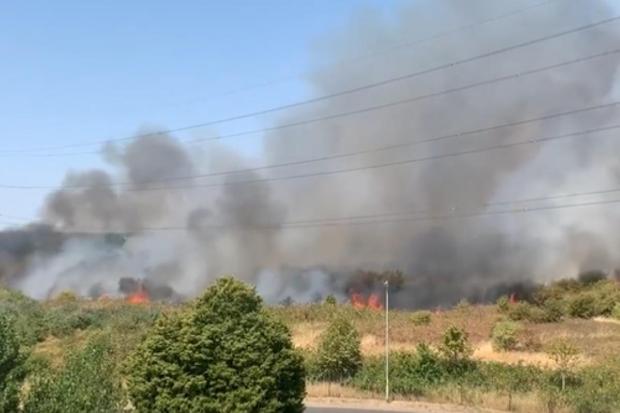 Surrey Comet: The fire has been burning for over a day (photo: Twitter / @afcsteve87)