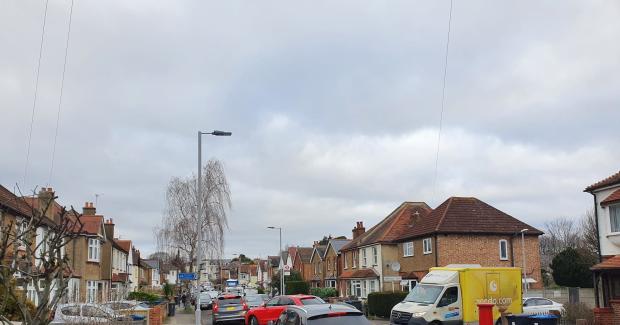 Surrey Comet: Gridlock on Thornhill Road Tuesday 8 February (photo: Liz Mitchell)