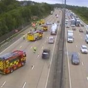 Camera footage via Highways England of the aftermath of the crash. Image via Twitter