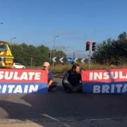 Insulate Britain protestors have blocked the M25 close to a four-car crash in Surrey.