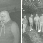 All five men were wearing jackets and jumpers with hoods and masks covering their faces in the CCTV image