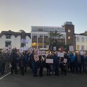 Protest outside Kingston Council\'s Guildhall building before the Surbiton neighbourhood committee meeting on September 29 (photo: Charlotte Lillywhite)
