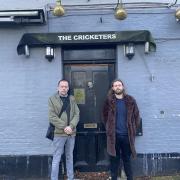 Nick Markham (left) and Ciaran O\'Keeffe (right) outside The Cricketers on 20 Fairfield South, Kingston