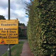 Roadworks continue in Claygate, Surrey. Credit LDR. Cleared for use