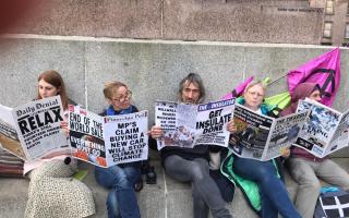 Activists from Surrey attend Glasgow for the COP26 summit. Images via Carol Millett