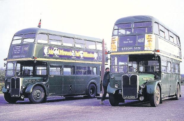 East Surrey Double Decker Bus at Godstone Green c1919-2359 Transport Postcard 